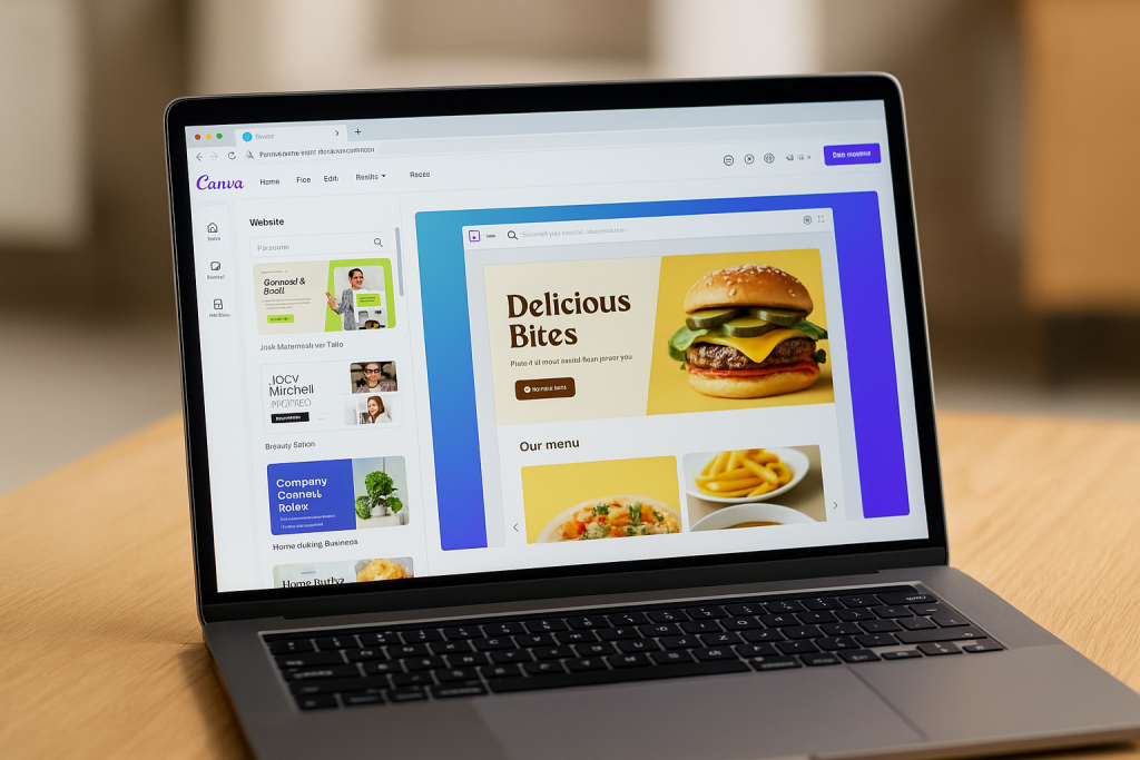 free website canva laptop