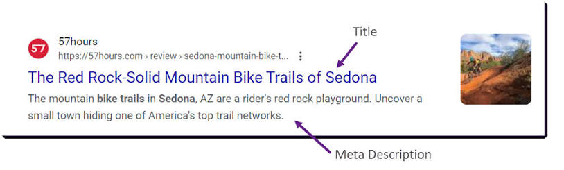 Title tag and meta description SEO example
