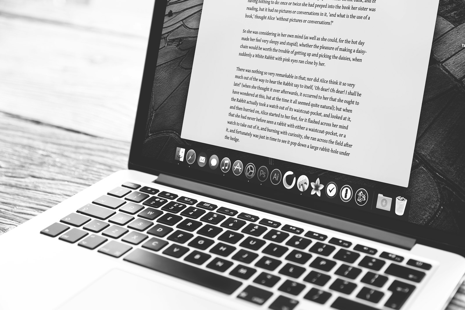 Editing and optimising SEO copywriting on a MacBook